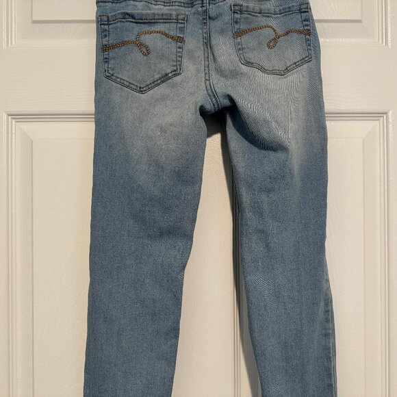 Justice Girls Embroidered Kitty Cat Light Wash Pull On Jeggings Size 10 EUC - Picture 10 of 12
